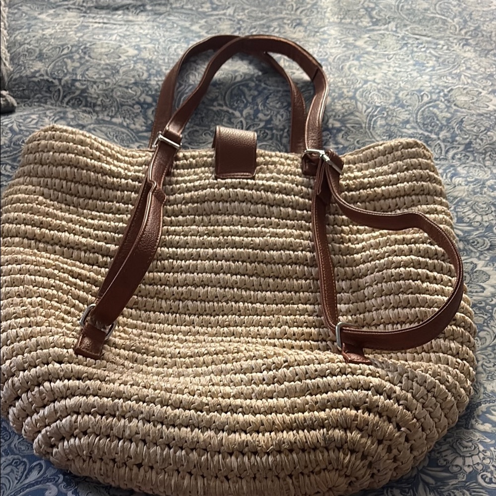Duluth Trading Co. Elegant Brown and Cream Tote Bag - Picture 3 of 7